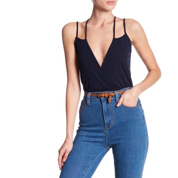 Anthropologie Tops - Painted Threads| Anthro Surplice Rib Knit Bodysuit